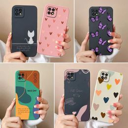 Cell Phone Cases Suitable for Samsung A22 and A22S phone cases color painted soft silicone camera protective phone cover suitable for Samsung A 22 4G 5G A 22 J240418