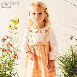 Girl's Dresses Dave Bella2-7 Years Kid Clothing Baby Girl Dress Orange Party Dresses Spring Dress Princess Dress DB1230288 d240423