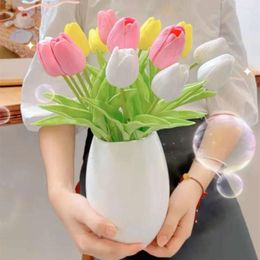 Decorative Flowers 5/10PCS Tulip Artificial Flower Real Touch Bouquet Fake Plant For Wedding Decoration Home Garden Decor