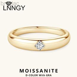 Solitaire Ring Lnngy Exquisite 0.15ct Princess Cut Moissanite Rings 925 Sterling Sliver Eternity Ring for Women Lovers Wedding Bands Jewellery d240419