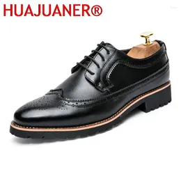 Dress Shoes 2024 Men Leather Fashion Derby Classic Casual Business Wedding Footwear Lace-up British Style Male Formal Shoe
