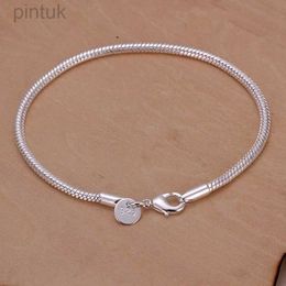 Chain 925 Sterling Silver 3MM Snake Chain Bracelets Factory Fashion Hot Top Quality Jewelry Charm Cute Women Lady Wedding d240419