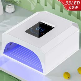 Nail Dryers Nail Lamp LED UV Lamp For Nails Nail Drying Lamp For Manicure With Smart Sensor Nail Polish Dryer Rechargeable Manicure Machine Y240419