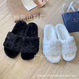 Sandals Miao Mao Tuo Lamb Hair Thick Slippers for Casual Outwear Soft Sole Women's Shoes