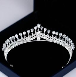 Luxury Women Princess Crown Headband Crystal Rhinestone Tiara And Crown Wedding Hair Band Jewellery Silver Bridal Hair Accessories6911132