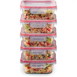 Storage Bottles Pyrex Freshlock 10-PC 4-Cup Glass Containers Set Airtight & Leakproof Locking Lids Freezer Dishwasher Microwave Safe