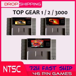 Cards High Quality 16 Bit Top Gear 1 2 3000 NTSC Big Grey Game Card For USA Version Game Players