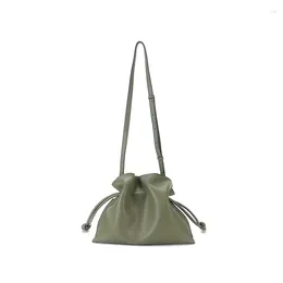 Shoulder Bags Super Cute Drawstring Opening Large Capacity Concise Soft Bucket Bag Crossbody Clutch String Party Daily