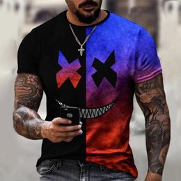 Men's T Shirts Summer 3D Devil Smiles Printing T-Shirt For Men Short Sleeve Clothing Casual Colorful Streetwear Fashion Outdoor Tees&Tops