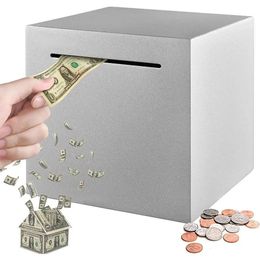 Stainless Steel Safe Piggy Bank Desktop Coin Container Piggy Bank Kids Gift Compact Saving Pot Money Box 240408