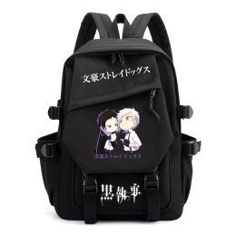 Backpacks Cartoon Black Butler Backpack Women Men Laptop Nylon School Bags Teen College Student Mochilas