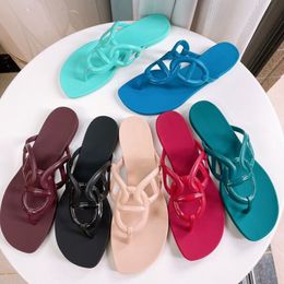 Multicolor Flat Flip-Flops Pantoffers Sandals Lady Fashion Metal Beach Slides für den Sommer 35-41 BBC01