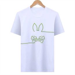 Psychological Rabbit Mens Short Sleeved t Shirts Casual Polo Shirt Animal Print High-quality Lovers Breathable Business Round Neck Psyco Bunny 9ihn