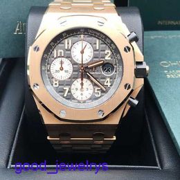 Hot AP Wrist Watch Royal Oak Offshore Series 42mm Calendar Timing Red Devil Vampire Automatic Mechanical Steel Rose Gold Fashion Men's Watch 26470OR.OO.1000OR.02