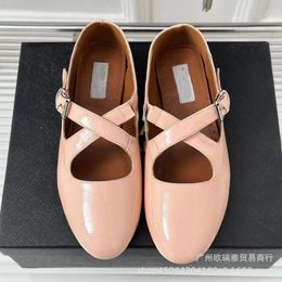 Shoes Mary Jane Cross Buckle Single Women's Small Form Flat Bottom Round Head Style Matching Skirt