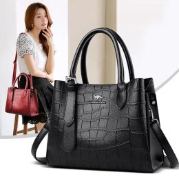 Bags Women's kangaroo leather shoulder bag European and American crocodile pattern messenger bag Real cowhide Handbag woman luxury