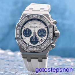 Functional AP Wrist Watch Royal Oak Offshore Series Stainless Steel Diamond-inset Automatic Mechanical Women's Watch 26231ST.ZZ.D010CA.01 Box Certificate