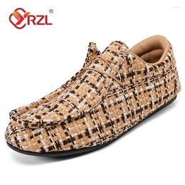 Casual Shoes YRZL Mens Breathable Canvas Comfort Slip-on Loafer Soft Loafers For Men Lightweight Driving Boat