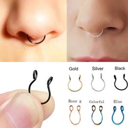 1pcs U Shaped Fake Nose Ring Hoop Septum Rings Stainless Steel Piercing Oreja Pircing Jewelry 240407