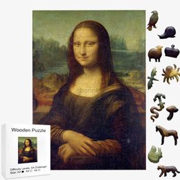 3D Puzzles Mona Lisa Fidget Toys Games Wooden Puzzle Montessori Educational Gift 3D Diy Hell Difficulty Assembling Model Kit Jigsaw Puzzles 240419