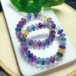 Link Bracelets Natural Fluorite Bracelet Women Beautiful Colourful Crystal Energy Healing Fashion Jewellery 1PCS