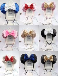 Christmas hair accessories headband high quality sequin bow head band M mouse ear headbands hairpin ship 6pcs2182442