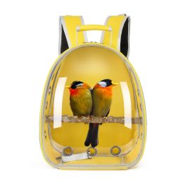 Bags 1 Pack Parrot Bird Strap Backpack with Vertical Perch Pet Bubble Backpack Suitable for Travelling Acrylic Portable Pet Cage