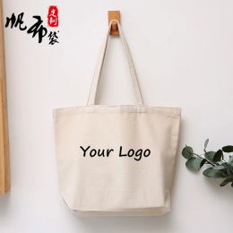 Wallets 100pcs High Quality Reusable Cotton Grocery Shopping Handbag Promotional Plain Canvas Tote Bags Custom Printed