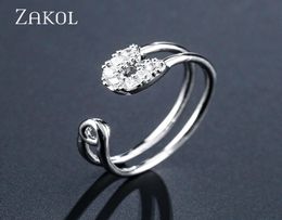 New Pave Setting Cubic Zircon Pin Open Rings For Women Fashion Adjustable Party Wedding Accessory FSRP21155194970