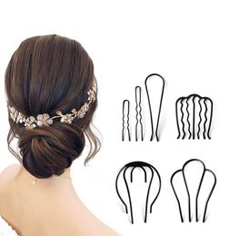 Hair Pin Fork Easy Styling Like Coiling Comb Elastic Metal Soft Stick Bun Maker DIY Accessories Braiding Tools HairClips3696684