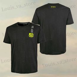 Men's T-Shirts New Mens Boutique Tennis Wear Mens Fashion Short-Slved Board Hydrogen Badminton Sportswear Breathable Pick Ball Wear T240419