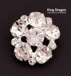 Clear Rhine Button Decorative Button With Loop 22MM 20pcs/lot Shank Back Silver Colour KD979076513