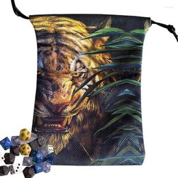 Storage Bags Mini Dice Cloth Velvet Pouch With Drawstring Novel Gift Small Size Animal Printing For Oracle Cards Jewellery