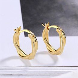 Stud Earrings Classic Europe And America Simple Twisted Glossy Golden Silver Plug 925 Sterling Engagement Women Jewellery 2024