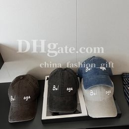 Letter Printing Baseball Cap Designer Washed Denim Cap For Men Casual Sports Sun Hat Summer Breathable Cotton Hat