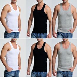 3Pcs Tank Top Casual Men Bodybuilding Clothing Fitness Mens Sleeveless Gyms Vests Cotton Singlets Muscle Tops Plus Size XXXL 4XL 240407