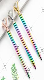 Big Diamond Crystal Ballpoint Pens Novelty Rainbow Metal Gradient Pen School Office Writing Supplies Business Pen Stationery Stude3540189
