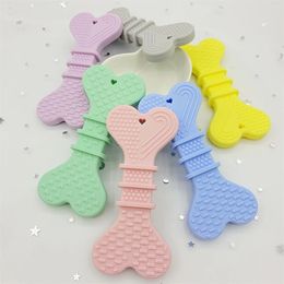 10pcs Baby Silicone teether Dog Bone Lovely Teether Cartoon pendant Twisted DIY Pacifier Chain Toys Kids product 240415