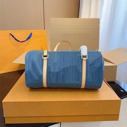 Two-piece Designer Bag Crossbody Women Denim Chain Handbags Shoulder Ladies Fashion Classic Flower blue Handbag