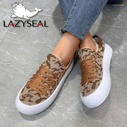 Casual Shoes LazySeal 3.5cm Platform Mesh Women Hollow Stretch Fabric Breathable Spring Summer Lady Footwear Solid Color Shoe