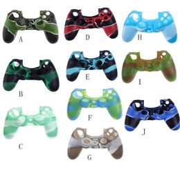 Camouflage Silicone Rubber Case Skin Grip Cover For PlayStation 4 PS4 Controller Anti Slip Silicone Rubber Protective Skin Case6973885