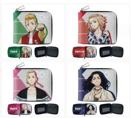 Wallets Anime Tokyo Revengers Logo Wallet New Zipper Short Wallet Lady's Change Purse Boys Girls Credit Card Purse