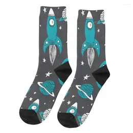 Men's Socks Vintage Space Age Alien Unisex Harajuku Seamless Printed Happy Crew Sock Gift
