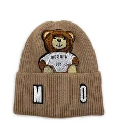 Men Women Knitted Hats Designer Skull Caps Cute Bear Beanie Cap Winter Style Thicken Warm Beanies1514643