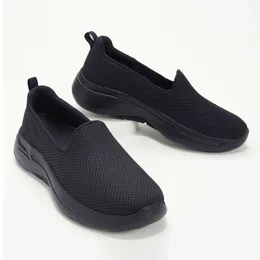 Casual Shoes Autumn Slip On Women Running Flat Summer Breathable Mesh Sock Fitness Outdoor Sport Black Sneakers Plus Size