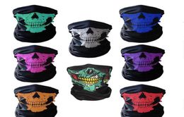 unisex Halloween Cosplay Bicycle Ski Skull Half Face Mask Ghost Scarf Bandana Neck Warmer Party headband Magic Turban balaclava GD5116280