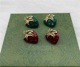 Cute Strawberry Double Letter Earrings Simple Charm Women Studs Temperament Strawberry Eardrops Party Jewellery Whole7735866