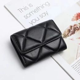 Wallets Luxury Brand Leather Wallet Sheepskin Slim Mini Handheld Bag for Women Card Holder Credential Holder Card Wallet Purse