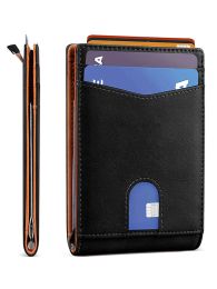 Clips Gebwolf Rfid Card Holder Men's Wallets Carbon Fibre Slim Thin Male Purse Bifold Money Clip for Men