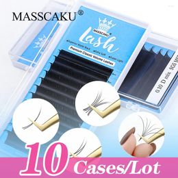 False Eyelashes 10cases/lot MASSCAKU Cashmere Lashes Classic Individual Eyelash Extenisons Premade Volume Fans Matte Black Cilios Makeup